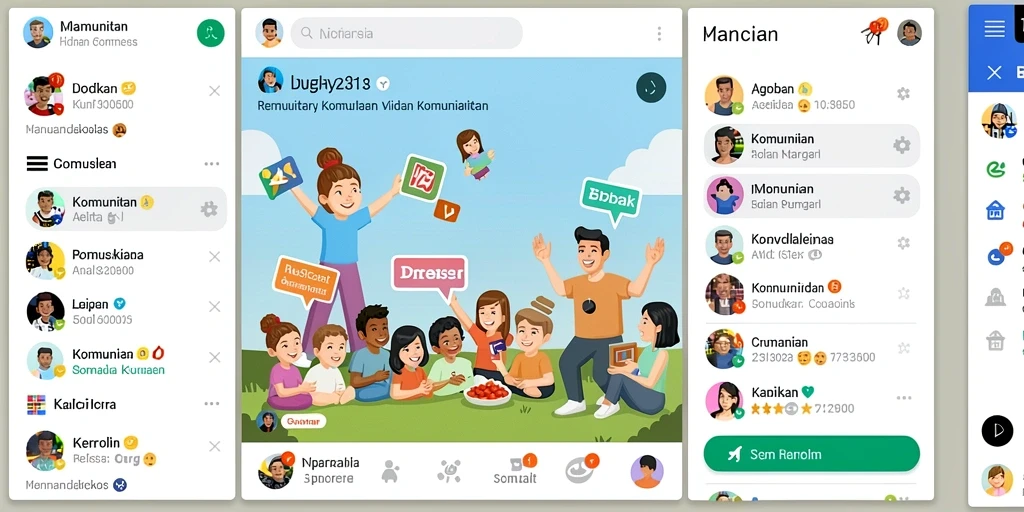 Tampilan menarik dengan bidak catur berwarna-warni.